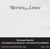 Pack of 24 White Better Than Linen Beverage Napkin