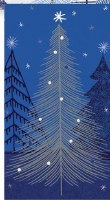 Dark Blue and Silver Tree Guest Towel