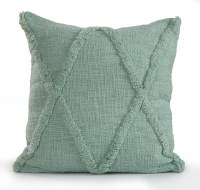 18" Square Misty Jade "X" Design Pillow