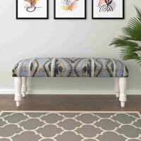 47" Gray and Blue Bench