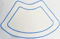 White and Light Blue Border Wedge Placemat