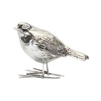 2.5" Silver Bird With Head Turned Up