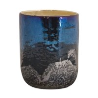 5" Blue Irid Glass Vase