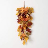 32" Faux Fall Hydrangea Leaf Drop Fall and Thanksgiving Decoration