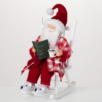 15" Red Santa Sitting in a Rocking Chair