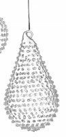 4.5" Clear Dots Glass Teardrop Ornament