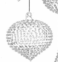 3.5" Clear Dots Glass Onion Ornament