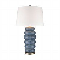 30" Dark Blue Six Rings Resin Table Lamp