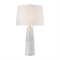 31" Light Blue Ribbed Cone Table Lamp