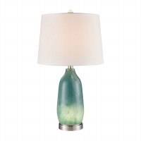 25" Green Glass LED Nightlight Table Lamp
