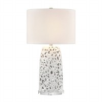 31" White Openwork Faux Coral Ceramic Table Lamp