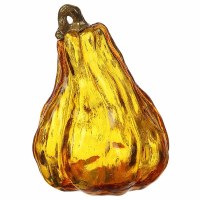 6" LED Light Orange Pumpkin Gourd Fall and Thanksgiving Decoration