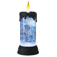 10" LED Skeleton Glitter Swirl Candle Halloween Decoration