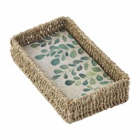 8.5" x 5" Seagrass Guest Towel Holder With Guest Towels by Mud Pie