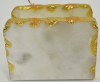 3" x 4" White Marble With a Gold Edge Napkin Holder by Mud Pie