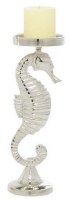 14" Silver Seahorse Candle Holder