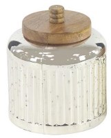 8" Glass Jar With a Wood Lid