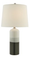 24" White and Gray Ceramic Lamp