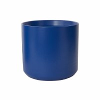 10" Round Dark Blue Ceramic Pot