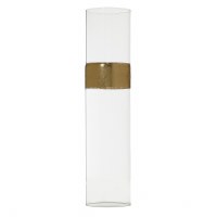 17" Clear Glass Vase With a Gold Band