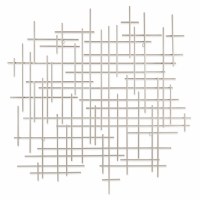 39" Silver Grid Metal Wall Art Plaque