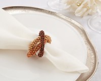 Natural and Brown Three Beaded Napkin Ring