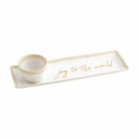13" "Joy to the World" Tray With a Bowl by Mud Pie