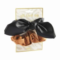 Faux Leather Black Scrunchie by Mud Pie