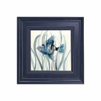 20" Sq Angelfish 1 Gel Textured Coastal Print With a Dark Blue Frame