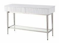 48" White Groove Two Drawer Console