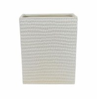 13" White Textured Rectangle Ceramic Vase