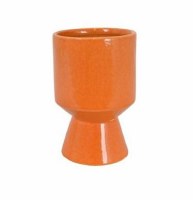 8" Orange Ceramic Pillar Candleholder