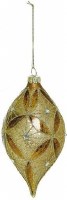 4" Gold and Copper Glass Diamond Ornament