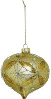 3" Gold and Copper Glass Onion Ornament