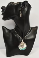 18" Silver Sea Turtle Necklace and Earrings Set