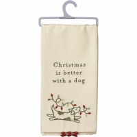 26" x 20" "Christmas is Better With a Dog" Dog Kitchen Towel
