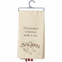 26" x 20" "Christmas is Better With a Cat" Cat Kitchen Towel