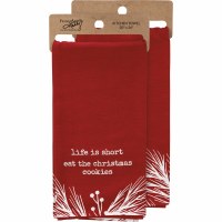 26" x 20" "Life is Short Eat the Christams Cookies" Kitchen Towel