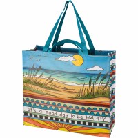17" x 19" Multicolor "It's a Good Day to be Happy" Tote Bag