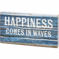 5" x 8" "Happiness Comes in Waves" Plaque