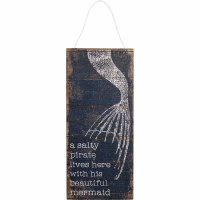11" x 5" "A Salty Pirate Lives Here With His Beautiful Mermaid" Plaque