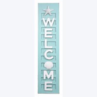 30" x 7" Aqua Welcome Plaque