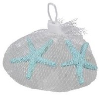 4" Bag of White Seaglass and Aqua Starfish