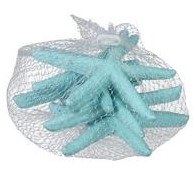 Bag of Four 3.5" Aqua Resin Starfish