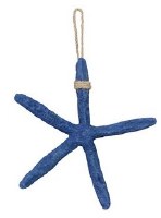 8" Blue Starfish With Rope Plaque