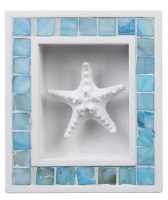 6" x 5" Blue Mother of Pearl Starfish Wall Plaque