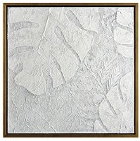 27" Sq White Big Leaf at the Top Framed Canvas