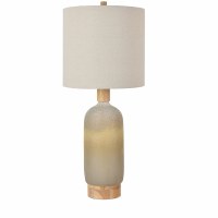 30" Gray and Gold Glass Lamp