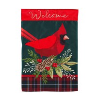 18" x 13" Mini Cardinal "Welcome" Garden Flag