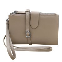 6" x 8" Taupe Phone Wallet Crossbody Shoulder Bag